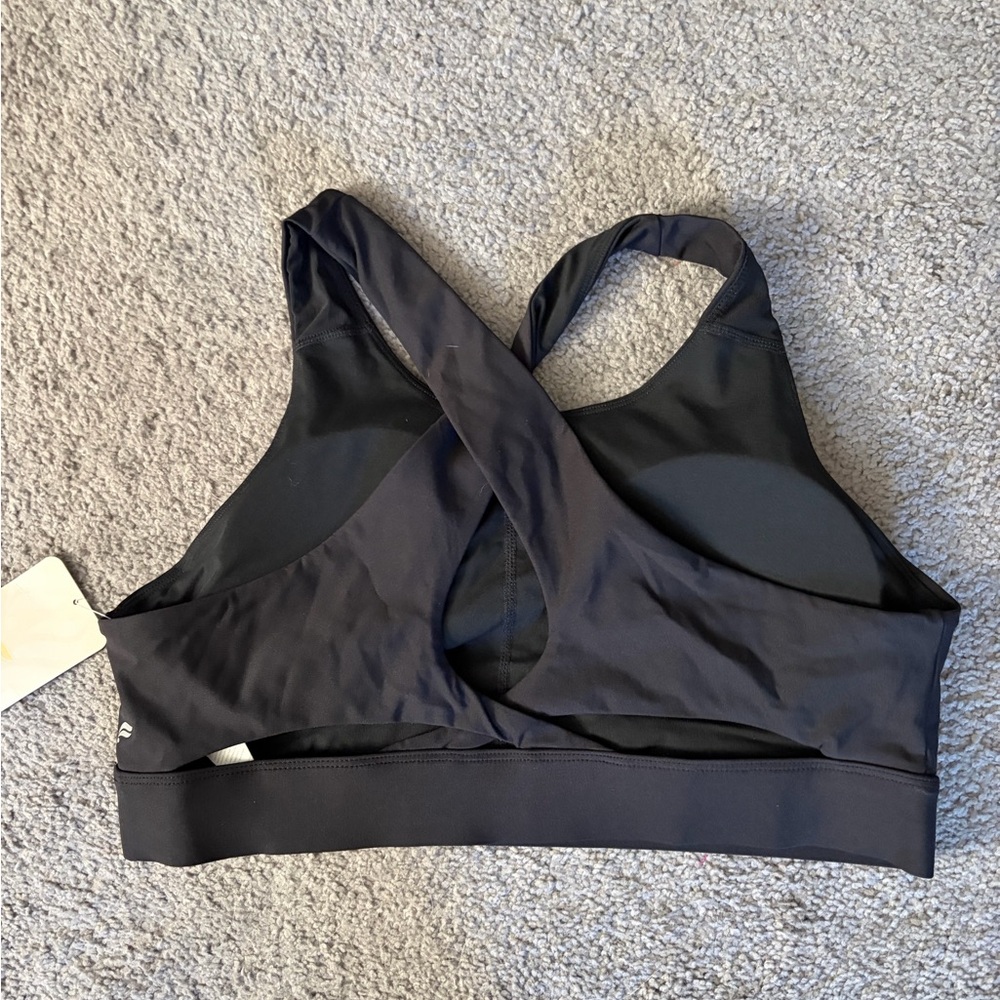 NWT Fabletics Women's Black High-Neck Sports Bra - Picture 2 of 3